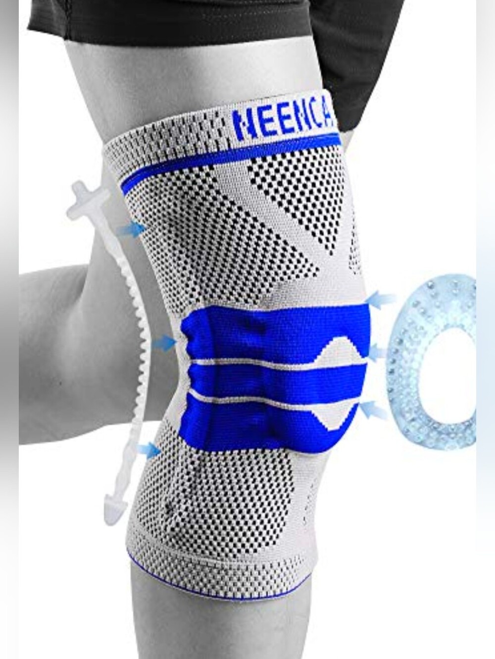 NEENCA Knee Brace with Gel Pad & Side Stabilizers for ACL, Meniscus Injury 2XL